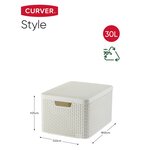 Curver Boîte de rangement avec couvercle Style L 30 L Blanc crème