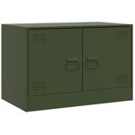 vidaXL Meubles TV 2 Pièces vert olive 67x39x44 cm acier