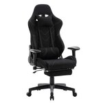 Fauteuil de bureau sport chaise de jeu bureau housse en tissu noir 19_0000371