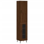 vidaXL Buffet haut Chêne marron 34 5x34x180 cm Bois d'ingénierie