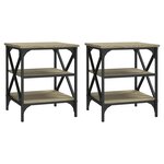 vidaXL Tables d'appoint 2 Pièces Chêne sonoma 40x42x50 cm Bois ingénierie