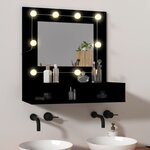 vidaXL Armoire à miroir avec LED noir 60x31 5x62 cm