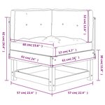 vidaXL Canapé d'angle avec coussins bois de pin solide