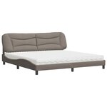 vidaXL Lit avec matelas taupe 200x200 cm tissu