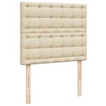 vidaXL Sommier à lattes de lit avec matelas Crème 120x200 cm Tissu