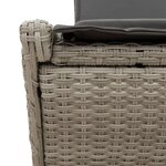 vidaXL Chaise longue double avec coussins gris clair résine tressée
