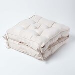 Coussin rehausseur lombaire en coton 45 x 45 cm - Crème - HOMESCAPES