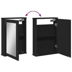vidaXL Armoire à miroir de salle de bain noir bois d'ingénierie