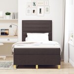 vidaXL Lit à ressort avec matelas marron foncé petit double en tissu