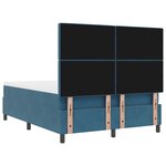 vidaXL Lit Box Spring avec Matelas Bleu Foncé 160x200 cm Velours