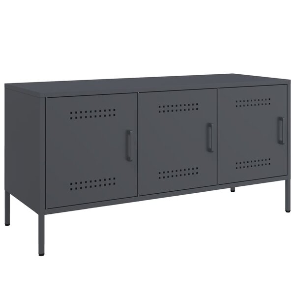 vidaXL Meuble TV anthracite 100 5x39x50 5 cm acier