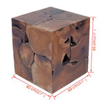 vidaXL Tabouret Bois de teck massif
