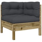 vidaXL Canapé de jardin avec coussins et repose-pied 2 places