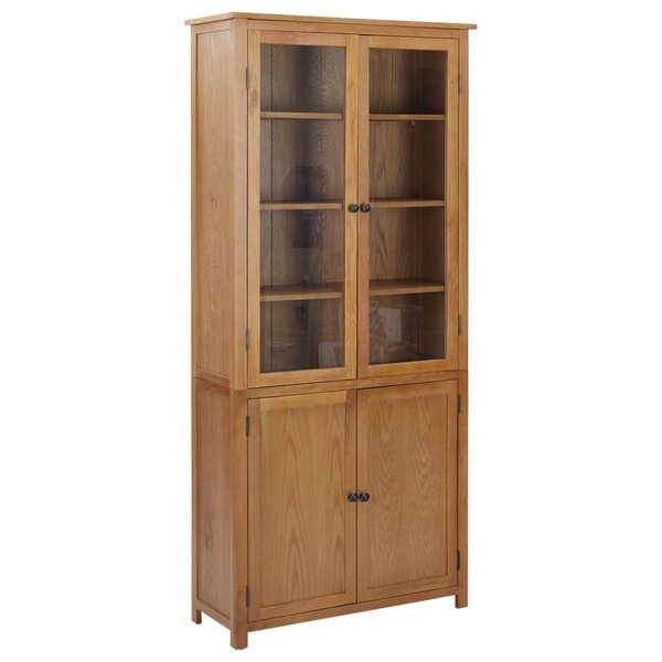 vidaXL Bibliothèque avec 4 portes 90x35x200 cm Bois de chêne et verre