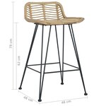 vidaXL Chaises de bar lot de 2 rotin Naturel
