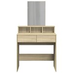 vidaXL Coiffeuse avec miroir chêne sonoma 80x41x144 5 cm