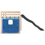 vidaXL Lit superposé avec toboggan et rideaux bleu 90x200 cm