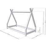 Lit Tipi enfant bois massif naturel 80 x 160 cm