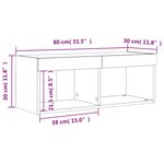 vidaXL Meuble TV avec lumières LED noir 80x30x30 cm