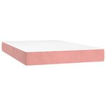vidaXL Matelas de lit à ressorts ensachés rose 120x210x20 cm velours