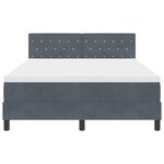 Lit à ressort vidaXL avec matelas et LED Gris foncé 160x200 cm Velours