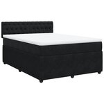 vidaXL Sommier à lattes de lit et matelas Noir 160x200 cm Velours