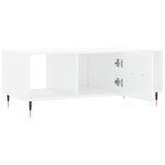 vidaXL Table basse Blanc brillant 102x50x40 cm Bois d'ingénierie