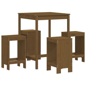 vidaXL Ensemble de bar de jardin 5 Pièces marron miel bois de pin massif