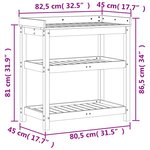 vidaXL Table de rempotage avec étagères marron bois massif de pin