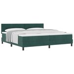 Lit Box Spring vidaXL avec Matelas Vert Foncé 200x200 cm Velours