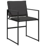 vidaXL Ensemble à manger de jardin avec coussins 9 Pièces noir textilène