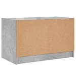 vidaXL Meuble TV avec portes en verre gris béton 68x37x42 cm