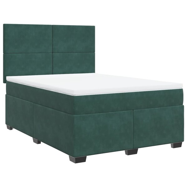 vidaXL Sommier à lattes de lit et matelas Vert foncé 160x200cm Velours