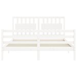 vidaXL Cadre de lit sans matelas blanc 160x200 cm bois massif