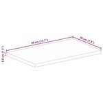 vidaXL Dessus de table 40x20x3 8 cm rectangulaire bois massif manguier