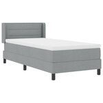 Lit à ressorts gris clair vidaXL avec matelas 90x190 cm en tissu