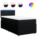 vidaXL Sommier à lattes de lit avec matelas Noir 90x200 cm Tissu