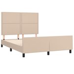 vidaXL Cadre de lit avec tête de lit Cappuccino 140x200 cm Similicuir