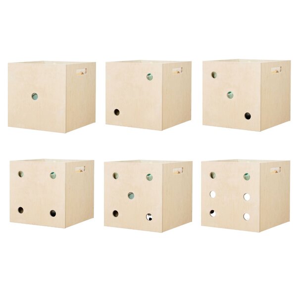 6 boîtes de rangement DICE naturel