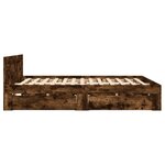 vidaXL Cadre de lit et tête de lit sans matelas chêne fumé 140x200 cm