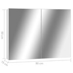 vidaXL Armoire à miroir de salle de bain blanc 80x15x60 cm MDF