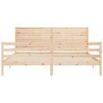vidaXL Cadre de lit avec tête de lit 200x200 cm bois massif