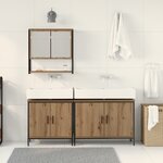 vidaXL Ensemble de meubles de salle de bain 3 pièces en chêne artisan en bois d'ingénierie