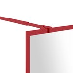 vidaXL Paroi de douche avec verre ESG transparent rouge 100x195 cm
