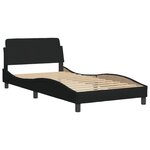 vidaXL Cadre de lit avec LED sans matelas noir 100x200 cm tissu