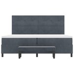 vidaXL Lit à Ressorts avec Matelas & Banc Gris Foncé 200x200 cm Velours