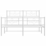 vidaXL Cadre de lit métal sans matelas et pied de lit blanc 140x190 cm