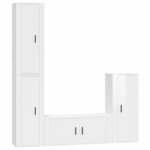 vidaXL Ensemble de meubles TV 4 Pièces Blanc brillant Bois d'ingénierie