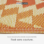 Tapis extérieur terrasse réversible - Tapis de jardin imperméable et résistant UV - Anya - Orange - 75x200 cm - HOMESCAPES