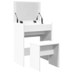 vidaXL Coiffeuse et tabouret blanc 60x40x113 5 cm